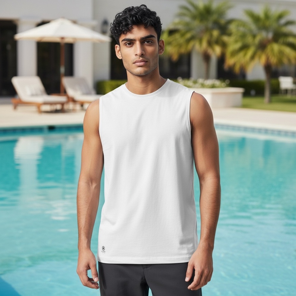 NWT Size S GAIAM Everyday Basic Muscle Tank Top Stark White Slim Fit Dri-Power